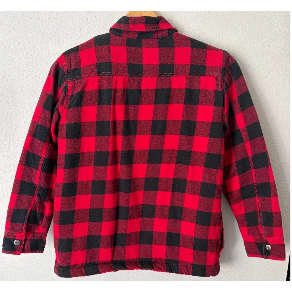 Tommy Bahama Boys Buffalo Plaid Sherpa Lined Flannel Shirt Jacket Size 14 XL